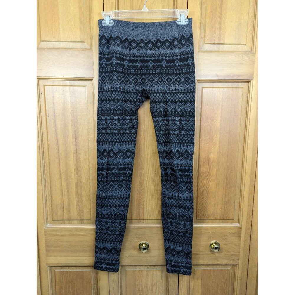 Leggings Size S Hippie Rose Grey & Black Polyester/Spandex